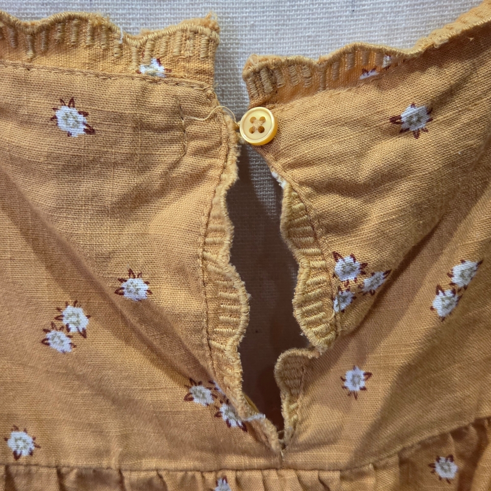 Aeropostale Mustard Floral Spaghetti Strap Tiered Dress - Picture 4 of 5